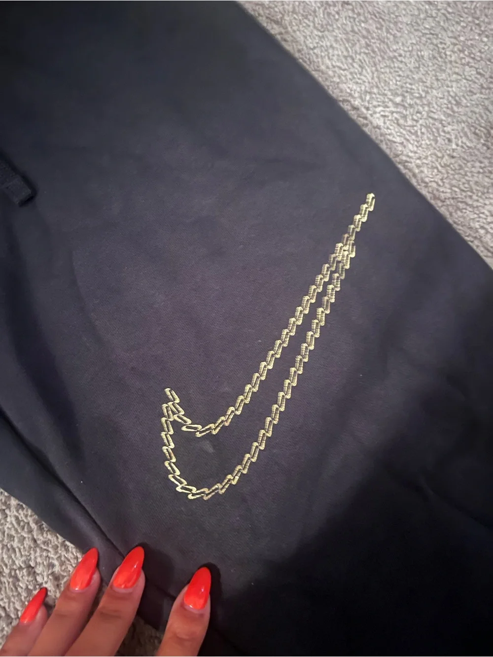 Nike Black Jogger Sweatpants with Gold Swoosh
